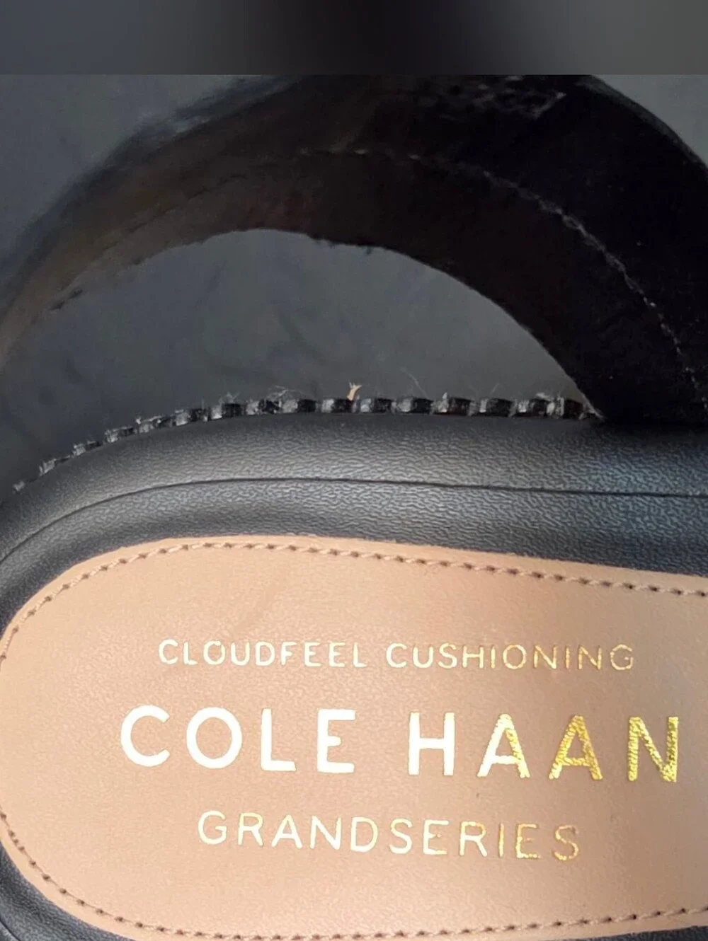 Cole Haan Womens 10B Black Slingback Wedge Sandals Grand Series Cloudfeel 0192